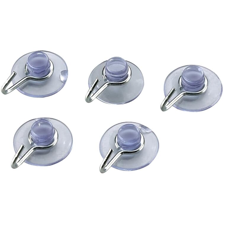 5 Pack Small Clear Suction Hooks