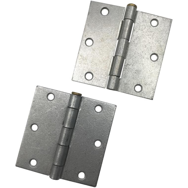 2 Pack 3-1/2" Galvanized Loose Pin Butt Hinge
