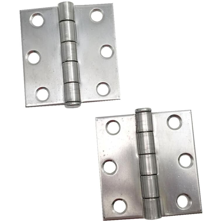 2 Pack 2-1/2" Stainless Steel Square Butt Hinge