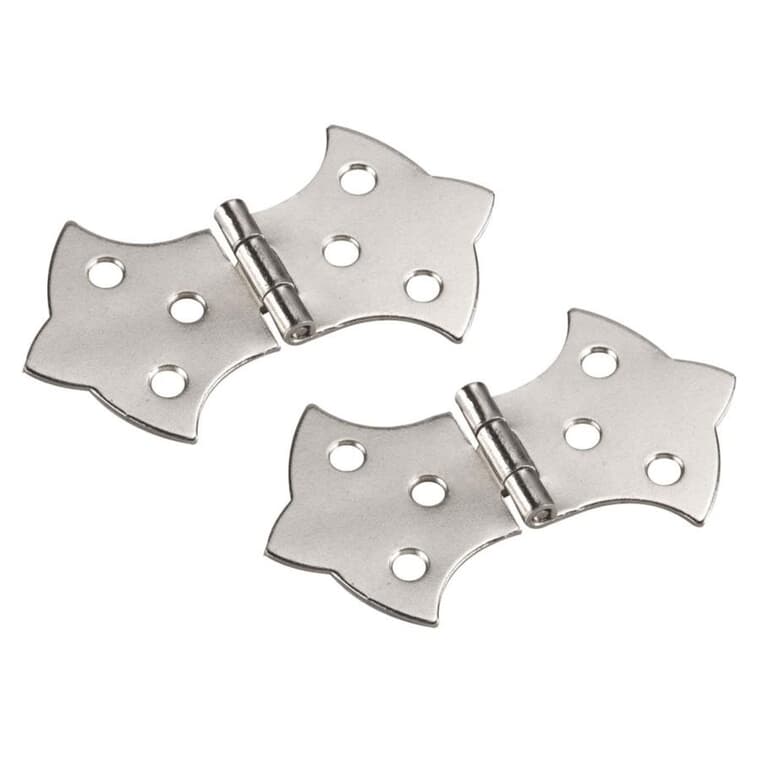 2 Pack Chrome Butterfly Hinges