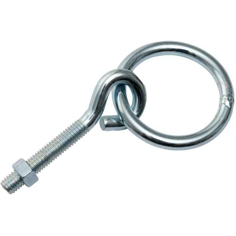 3/8" x 3" Zinc Hitching Ring - with Bolt + Nut