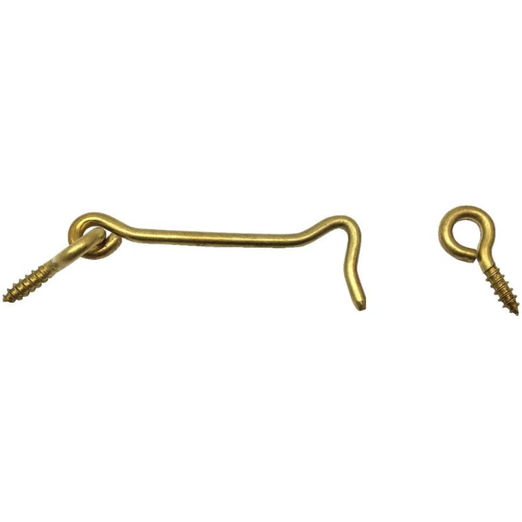 4" Solid Brass Gate Hook and Eye