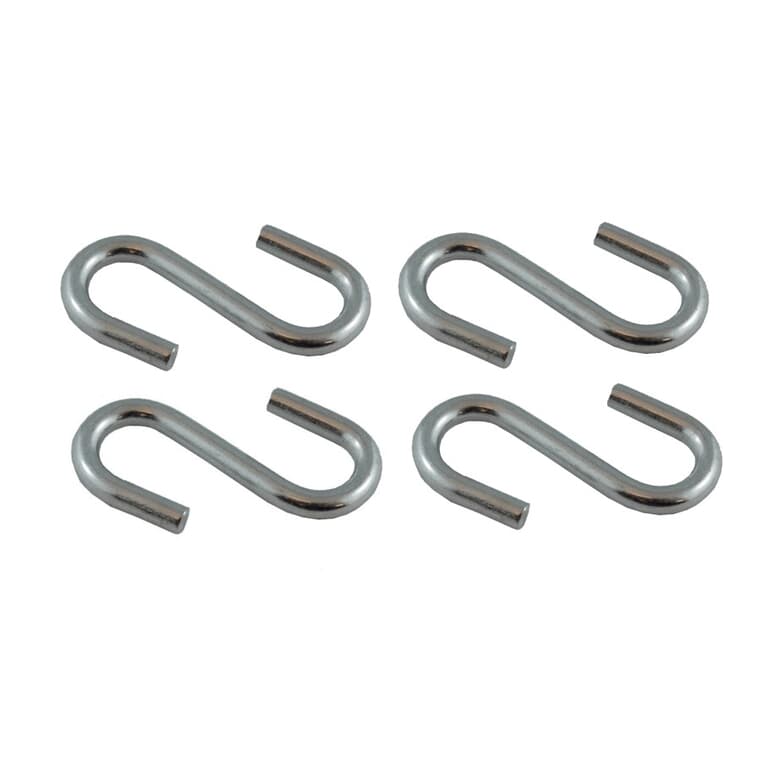 4 Pack 1-1/2" Zinc/Nickel Plated Open S Hooks