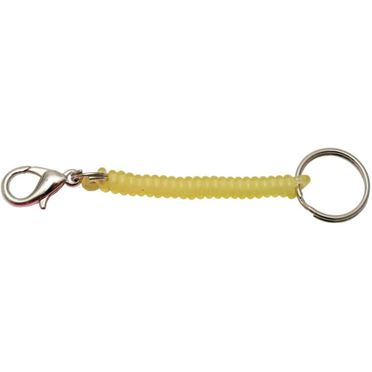 6cm Spring Key Ring with Clip, Assorted Colours