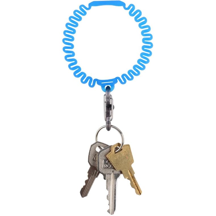 Bracelet porte-clés extensible, bleu