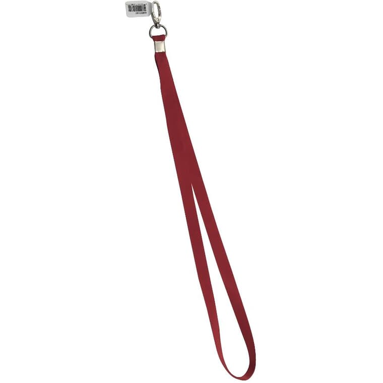 Dragonne porte-clés rouge de 18 po, avec pince pivotante en métal
