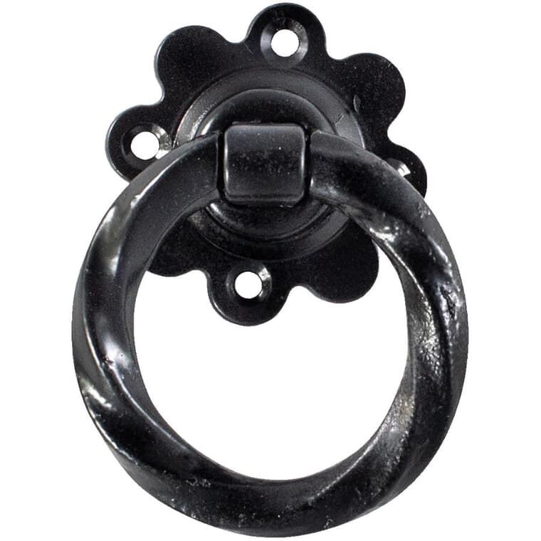 6" Black Twisted Ring Gate Latch