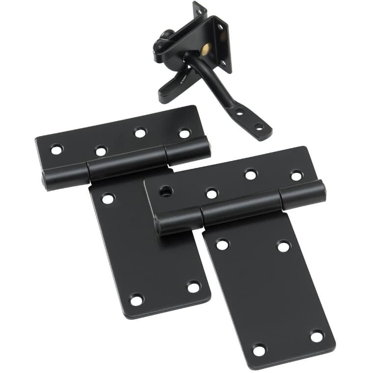 3 Piece Black Gate Hardware Kit