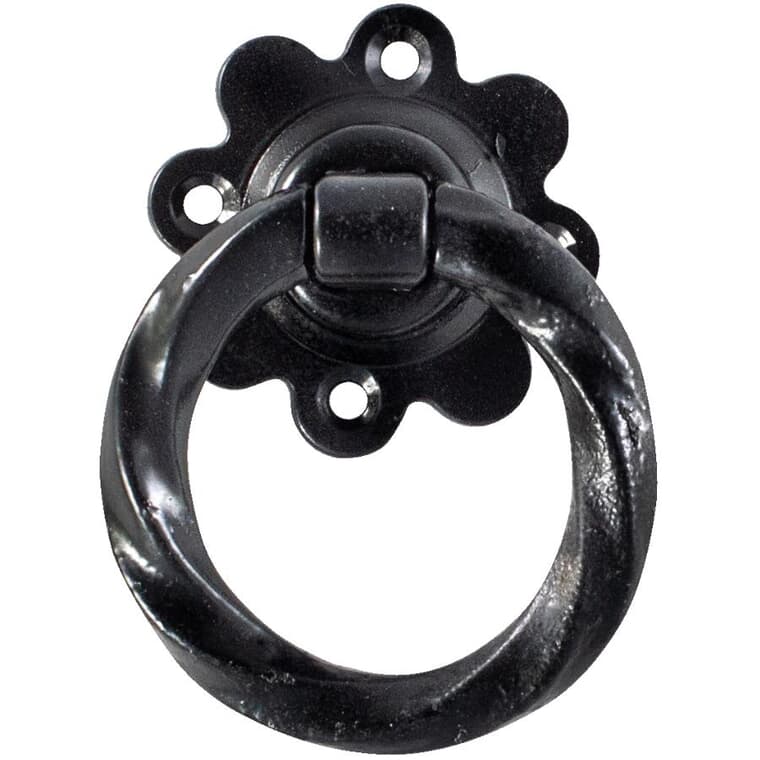 3.5" Black Twisted Ring Gate Pull