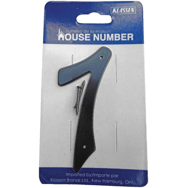 3.5" Aluminum Nail-On Black '7' House Number