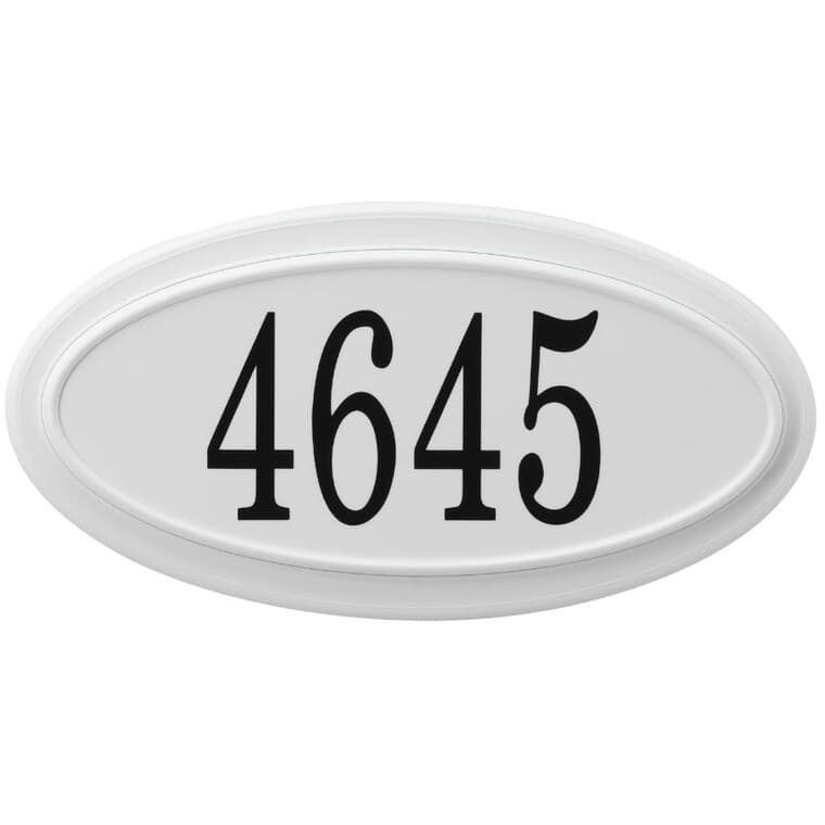 White Plastic Oval Address Plaque, with 31 Pieces