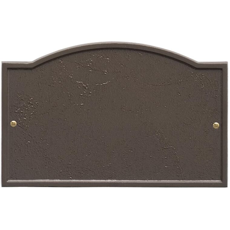 Plaque d'adresse bronze foncé en forme d'arche, 12 po