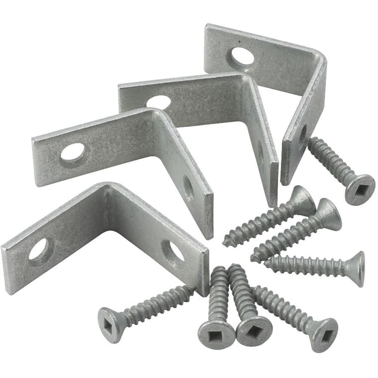 1" x 1/2" Corner Braces - Galvanized, 4 Pack