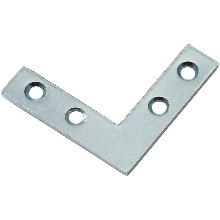 1-1/2" Flat Corner Plate - Zinc