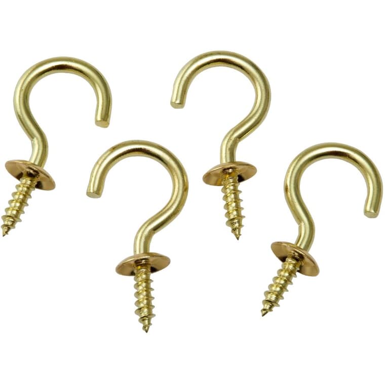 4 Pack 1" Brass Cup Hooks