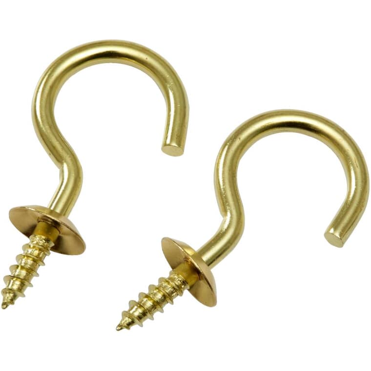 2 Pack 1-1/2" Brass Cup Hooks