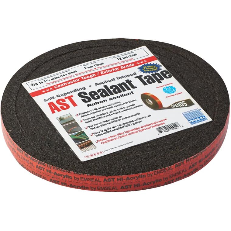 3/8" - 1-1/2" Self Expanding Foam Weatherstripping Tape, for Metal Roofs