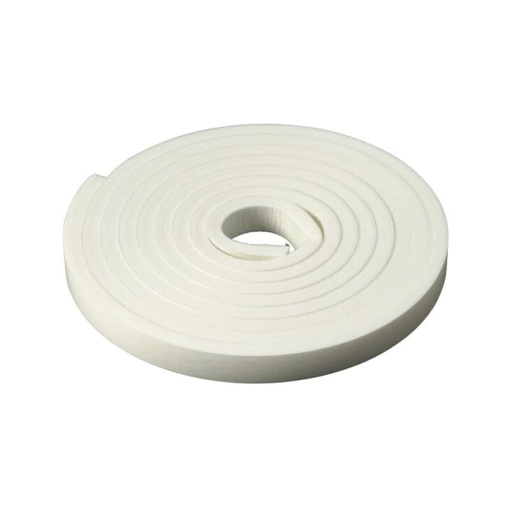 1/4" x 3/8" x 9.8' White Closed Cell Foam Weatherstripping Tape