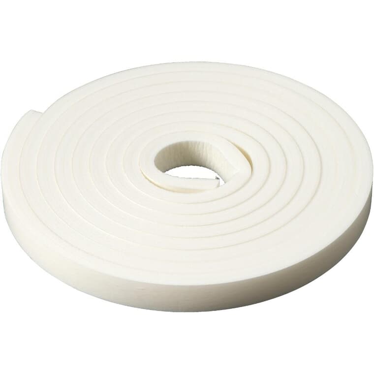 1/2" x 1" x 15' White Closed Cell Foam Weatherstripping Tape