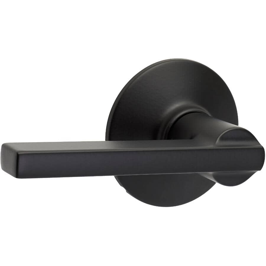 SCHLAGE LOCK Matte Black Latitude Passage Door Leverset Home Hardware