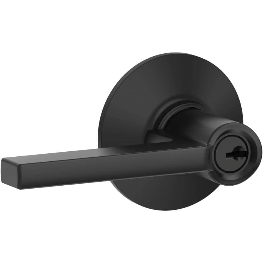 Schlage Latitude Door Lever In Matte Black - Modern Door Handle Replacement