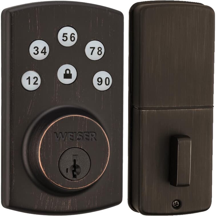 Venetian Bronze Electronic Smart Key Powerbolt Deadbolt Lock
