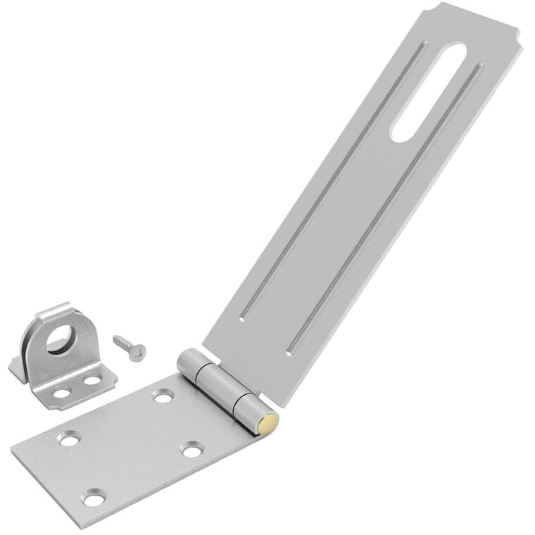 6" Galvanized Safety Hinge Hasp, with Brass Pin
