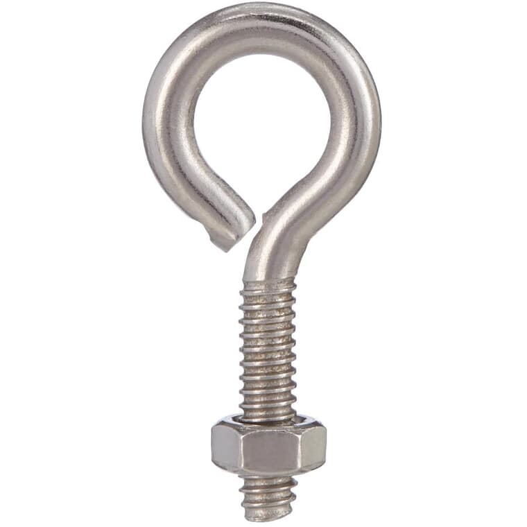 3/16" x 1-1/2" Eye Bolt with Nut - Stainless Steel