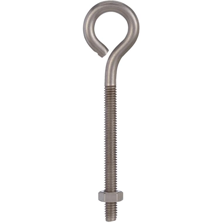 5/16" x 5" Eye Bolt with Nut - Stainless Steel