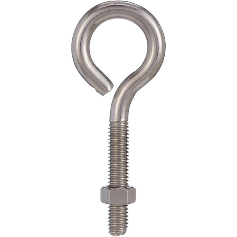3/8" x 4" Eye Bolt with Nut - Stainless Steel