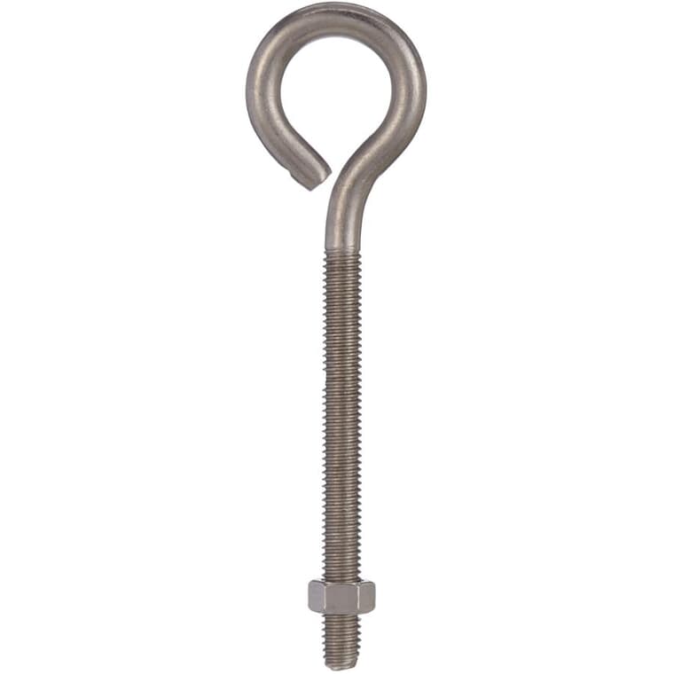 3/8" x 6" Eye Bolt with Nut - Stainless Steel