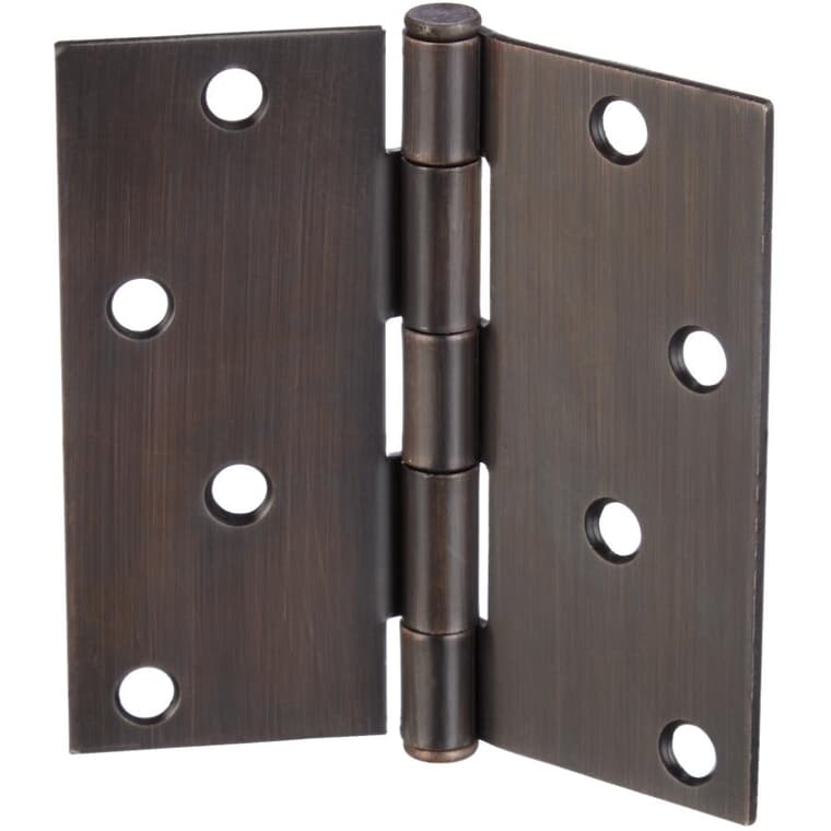 2 Pack 4" Oil Rubbed Bronze Square Butt Hinges