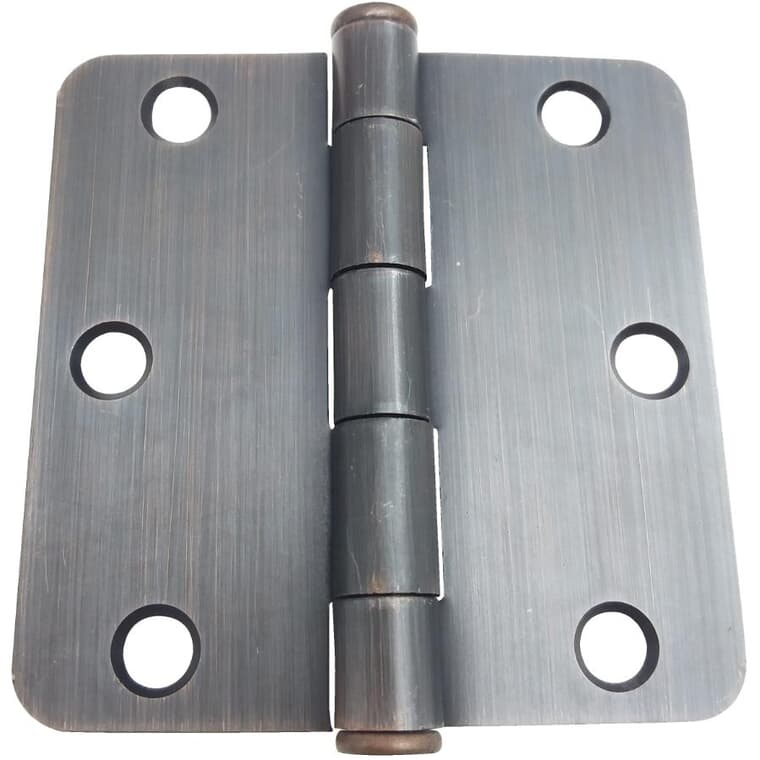 12 Pack 3" Oil Rubbed Bronze 1/4" Radius Butt Hinges