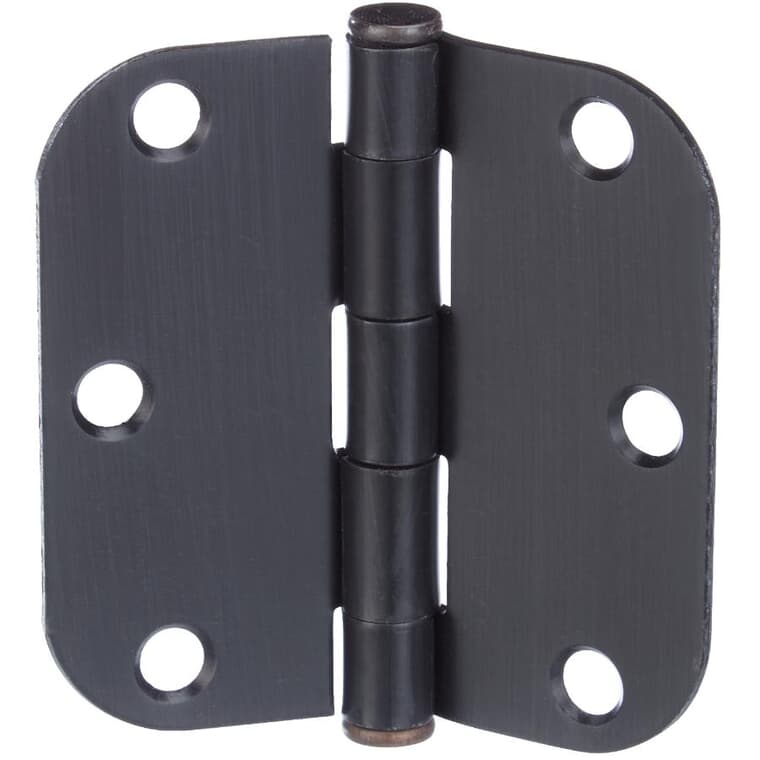 2 Pack 3" Oil Rubbed Bronze 5/8" Radius Butt Hinges
