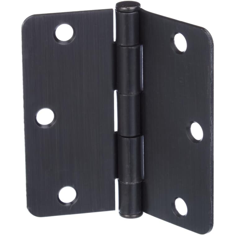 2 Pack 3-1/2" Oil Rubbed Bronze 1/4" Radius Butt Hinges
