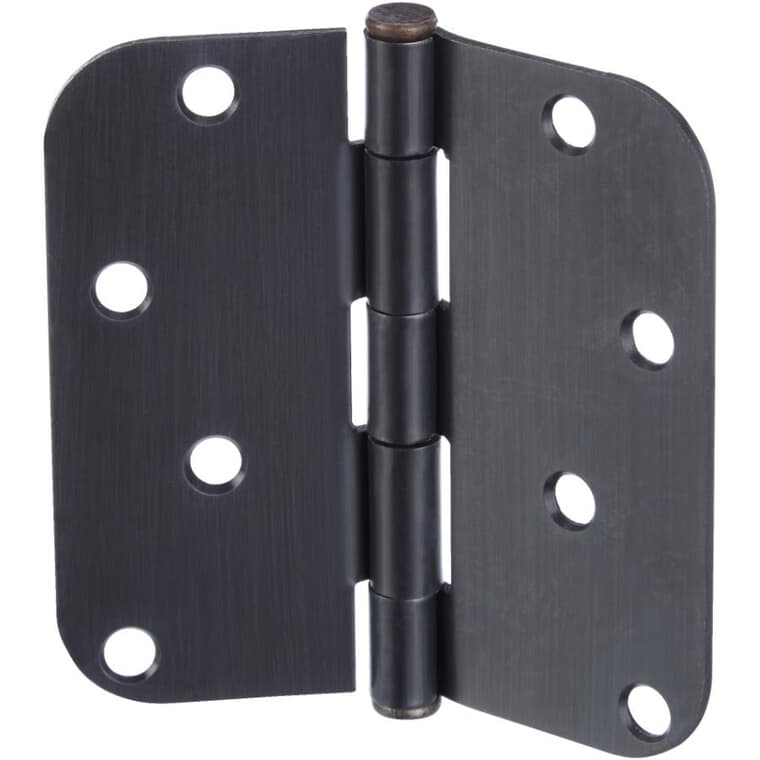 2 Pack 4" Oil Rubbed Bronze 5/8" Radius Butt Hinges