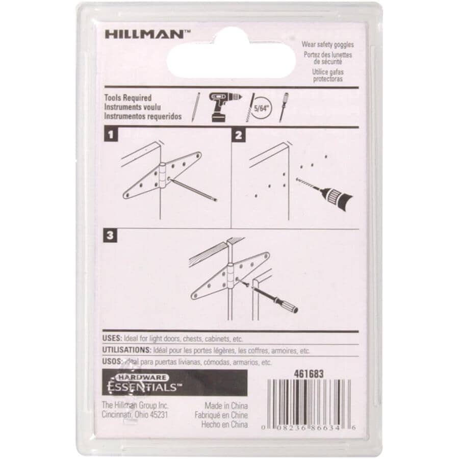 Hillman Hardware Essentials 3-1/2 In. Cd-General Purpose Hinge, Zinc...
