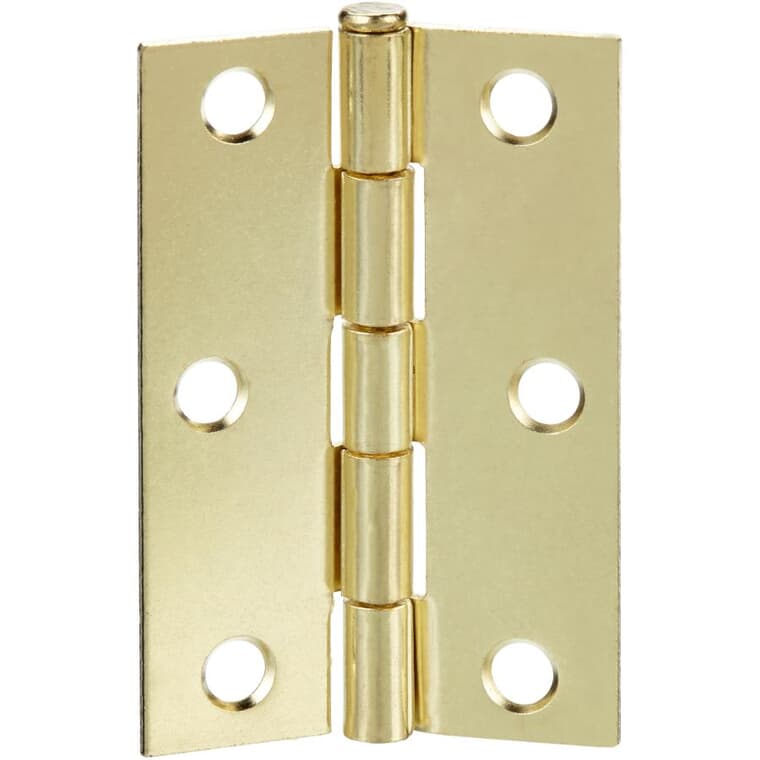 2 Pack 2-1/2" Brass Loose Pin Narrow Hinges