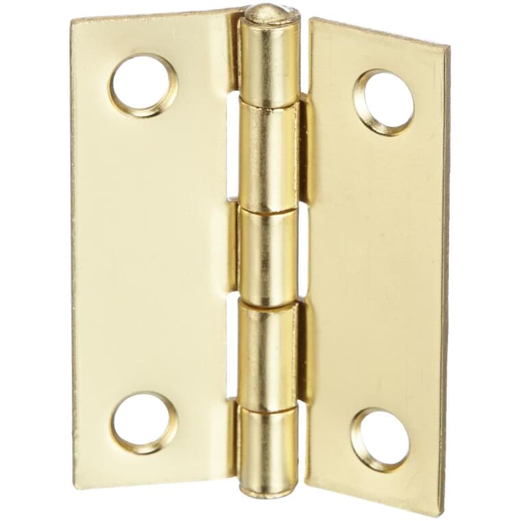 2 Pack 2" Brass Fixed Pin Narrow Hinges