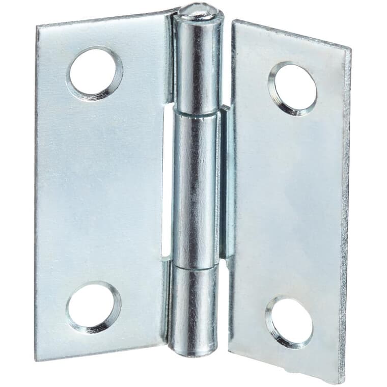 2 Pack 1-1/2" Zinc Fixed Pin Narrow Hinges