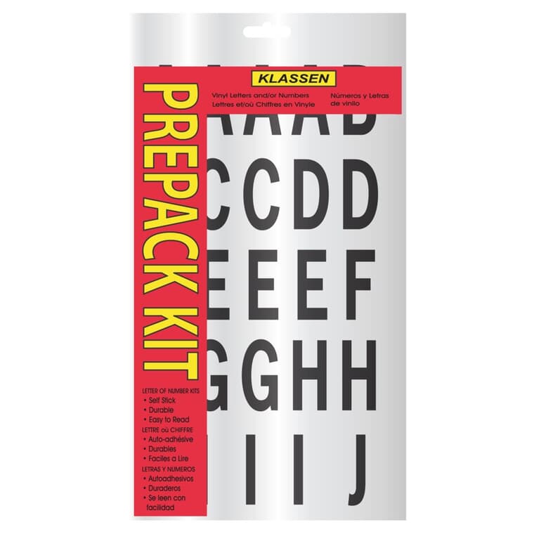 2" Black and White Letters Kit