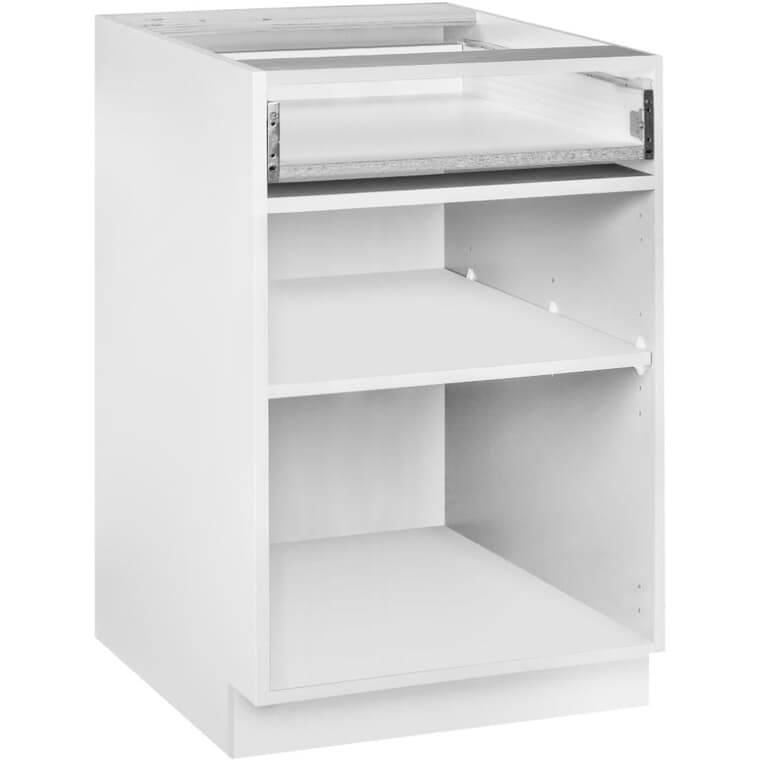 1 Door and 1 Drawer Knockdown Base Cabinet - White, 24"