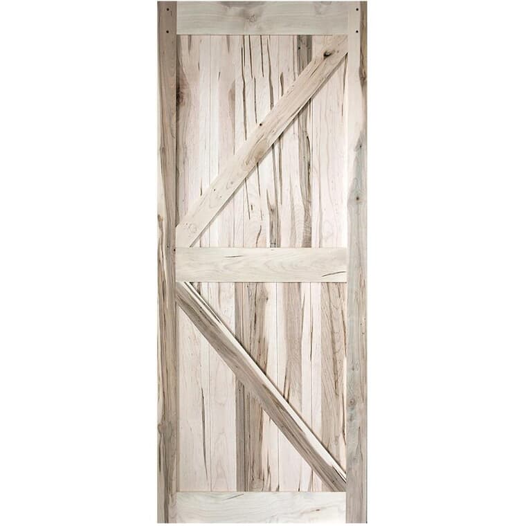 36" x 84" K-Frame Unfinished Sliding Wormy Maple Barn Door