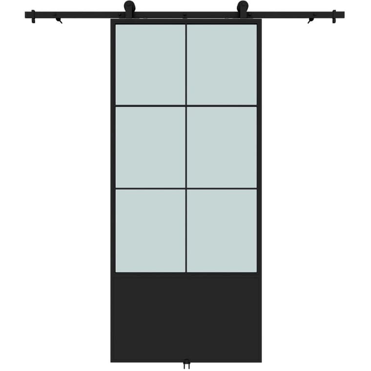 Broadway Sliding Barn Door Kit - with Hardware + Frosted Glass, 37" x 84"