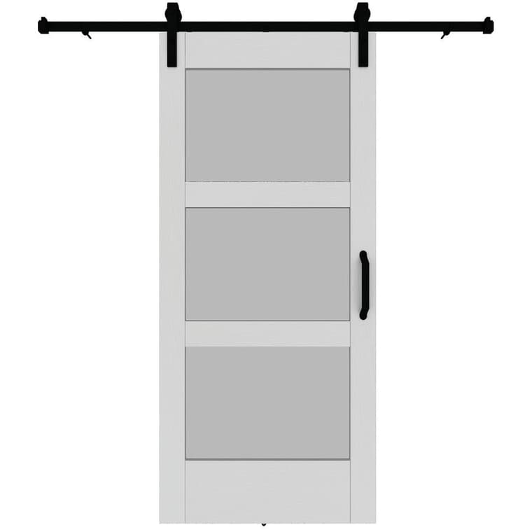 3 Lite Sliding Barn Door Kit - with Hardware, White, 37" x 84"