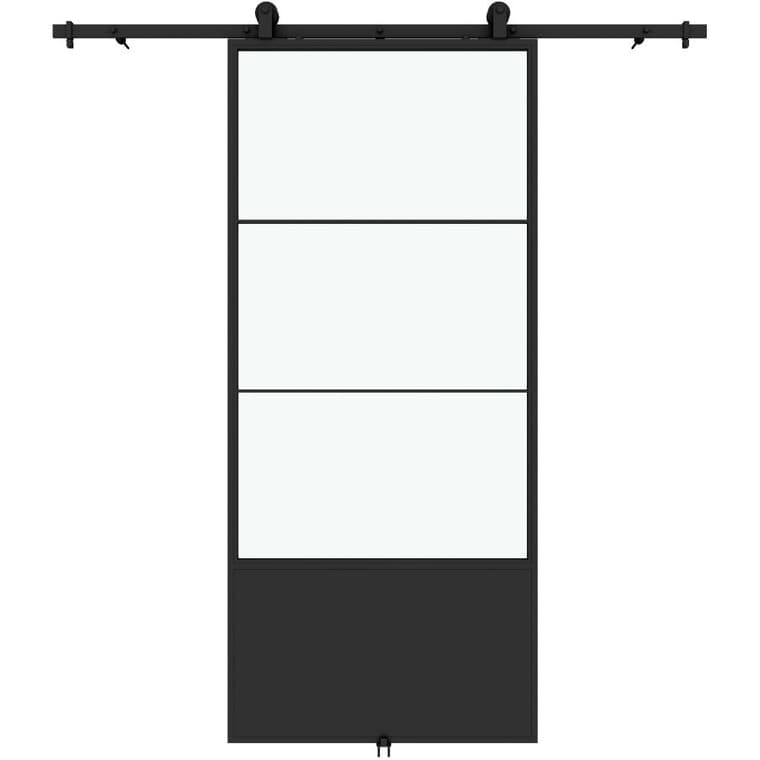 Concorde Sliding Barn Door Kit - with Hardware + Clear Glass, 37" x 84"