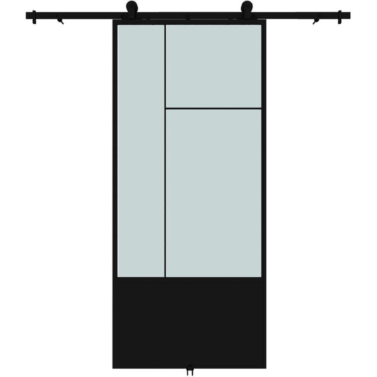 Cicero Sliding Barn Door - with Hardware + Frosted Glass, 37" x 84"