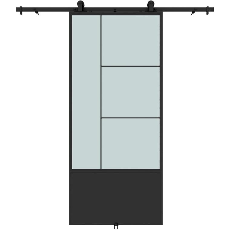 Opera Sliding Barn Door - with Hardware + Frosted Glass, 37" x 84"
