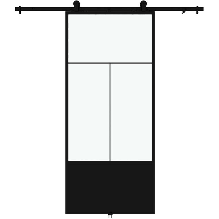 Nation Sliding Barn Door - with Hardware + Clear Glass, 37" x 84"
