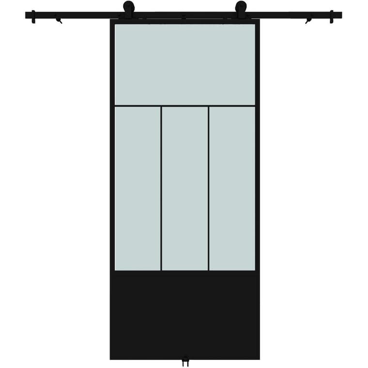 Division Sliding Barn Door - with Hardware + Frosted Glass, 37" x 84"